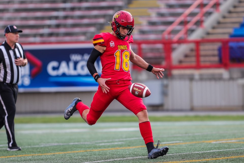 University of Calgary punter Chris MacLean was named a U SPORTS first-team All-Canadian for the 2022 season.