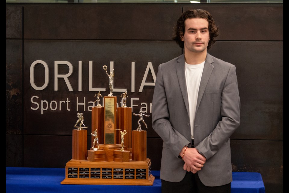Owen Sound Attack captain Colby Barlow was named Orillia's Athlete of the Year for 2022 at a special ceremony at the Orillia Recreation Centre Thursday night.