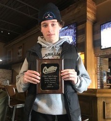 Calan Tanzi-Foshay was named the Orillia Terriers' most-improved player at the team's year-end banquet. Sam Hossack photo