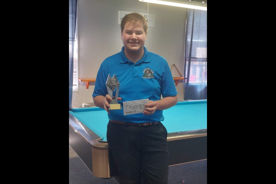 Harrison Storey has been impressing at youth billiards tournaments since he started playing as a 13-year-old.
