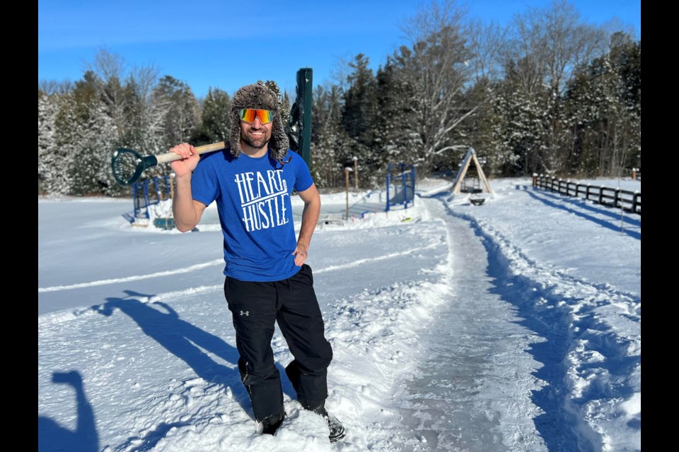 How to Hockey content creator Jeremy Rupke has built a 500-foot skating trail in his backyard. 