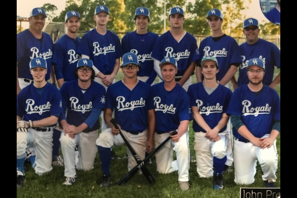The Orillia Juniors team of 2018 was the first junior team in the city in several years. Back row, from left: Head coach Mike Provenzano, Cam Provenzano, Brett Provenzano, Chris Nicolle, Oliver Zanello, Cole Mawdsley and assistant coach Chris Woodman. Bottom: Spencer Wilson, Bill Forbes, Matt Marshall, Cade Lafrance, Tanner Woodhouse and Rory Bulmer. Absent from photo: Ethan Shirk