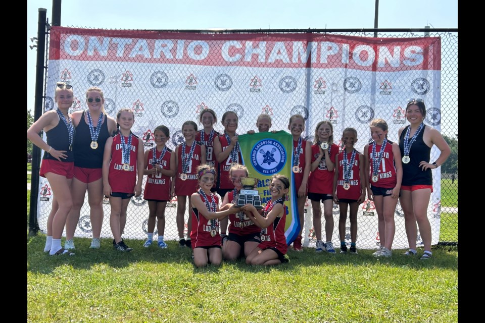 The Orillia Lady Kings U11 team is shown after winning an improbable gold medal at the provincial championships.