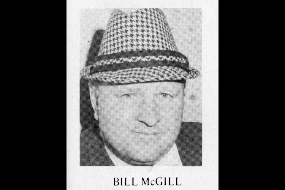 Bill McGill, shown in the Orillia Terriers program from 1970-71, is being inducted into the Orillia Sports Hall of Fame April 27.