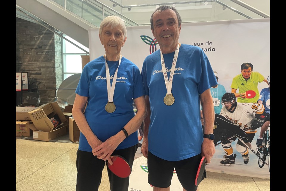 Dorothy Ansell and Bruce Clark from Durham Region won the gold medal in table tennis at the Ontario 55+ Winter Games on Thursday. 