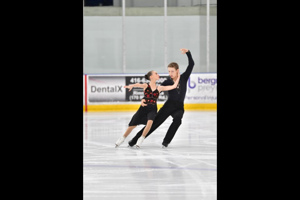 Daniel Patriquin and his partner Sophia Gover finished first at the GTSA Summer Skate in North York. Contributed photo