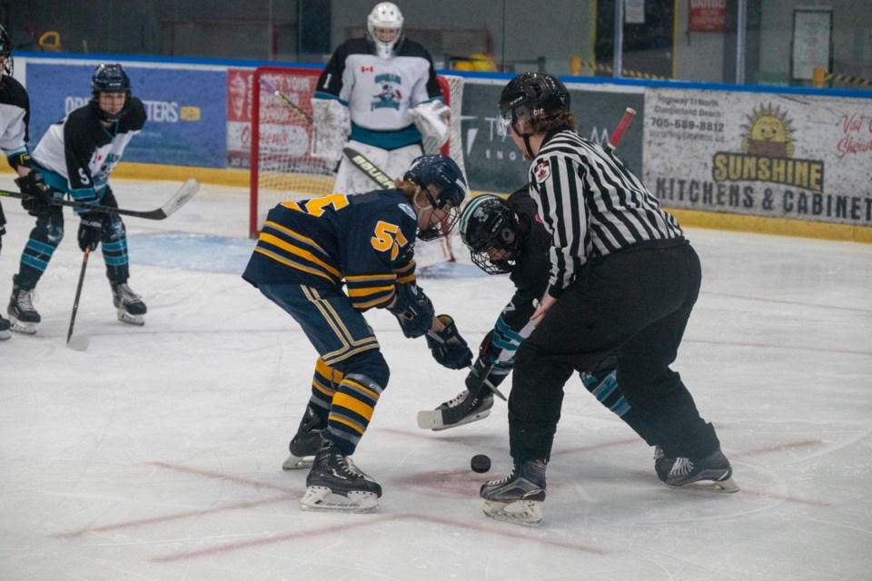 The Woodstock Jr. Navy Vets downed the Orillia Terriers 3-1 at the U15 Ontario Hockey Federation championships Friday at Rotary Place.