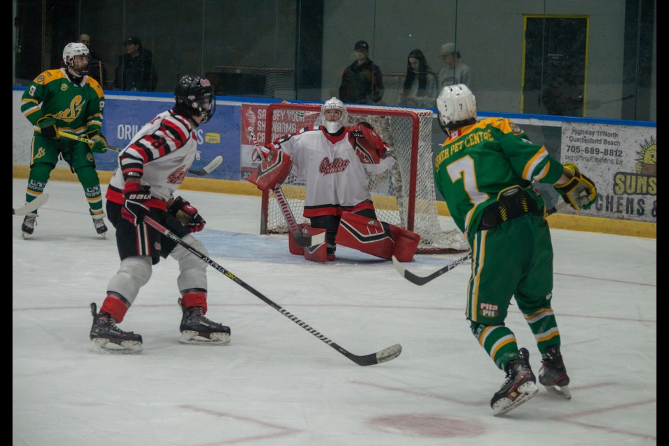 Stayner Siskins forward Ty Roberts had a goal and two assists in Wednesday's series-clinching 7-3 victory over the Orillia Terriers at Rotary Place. The Siskins won the series 4-0.