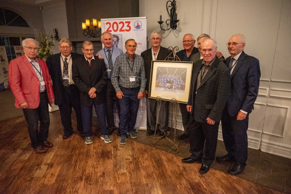 The 1973 Allan Cup Champion Orillia Terriers were inducted into the Orillia Sports Hall of Fame on Saturday night at Hawk Ridge Golf Club. 