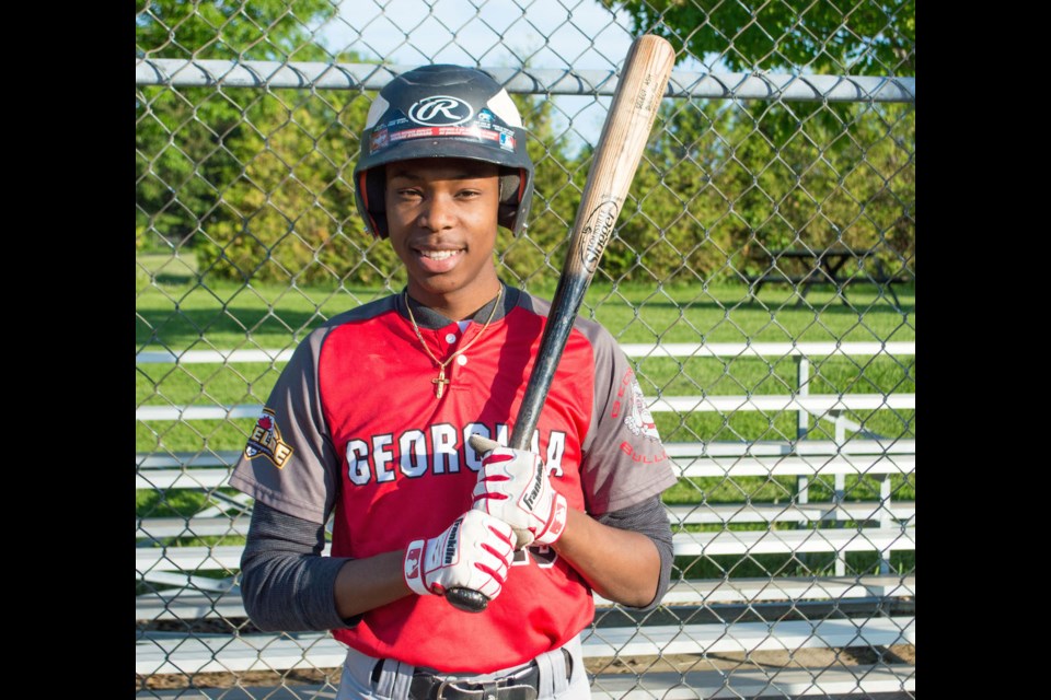 Patrick Fogarty graduate Yojairo Juan is swinging for the fences, trying to land himself a spot with a college-level baseball team in the United States. Tyler Evans/OrilliaMatters