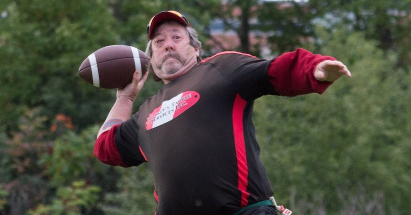 Dave Luffman is Orillia's longest serving flag football player. He's been playing since the league's debut in 1984. Tyler Evans/OrilliaMatters