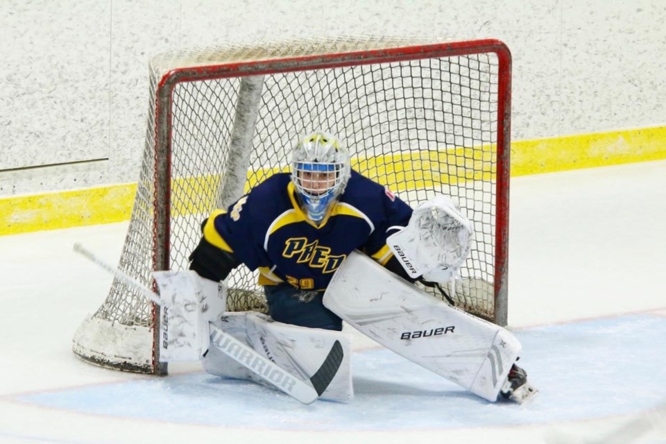 North Central Predators goalie Wade Monague brings an unmatchable work ethic to the rink, which caught the eye of OHL scouts who had been watching him closely for over a year. Contributed photo

