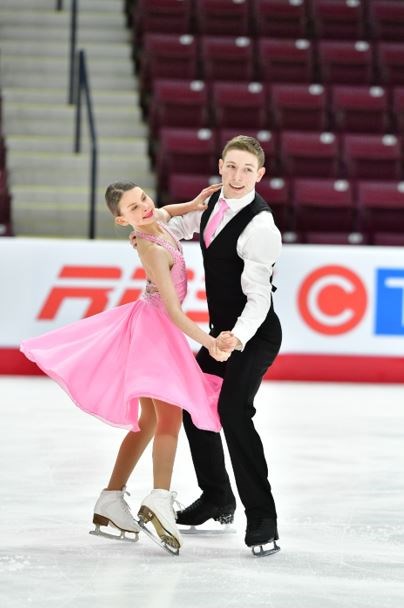 Daniel Patriquin and Sophia Gover skated to a 9th place finish at the recent Canadian Tire National Skating Championship in Mississauga. Danielle Earl Photography