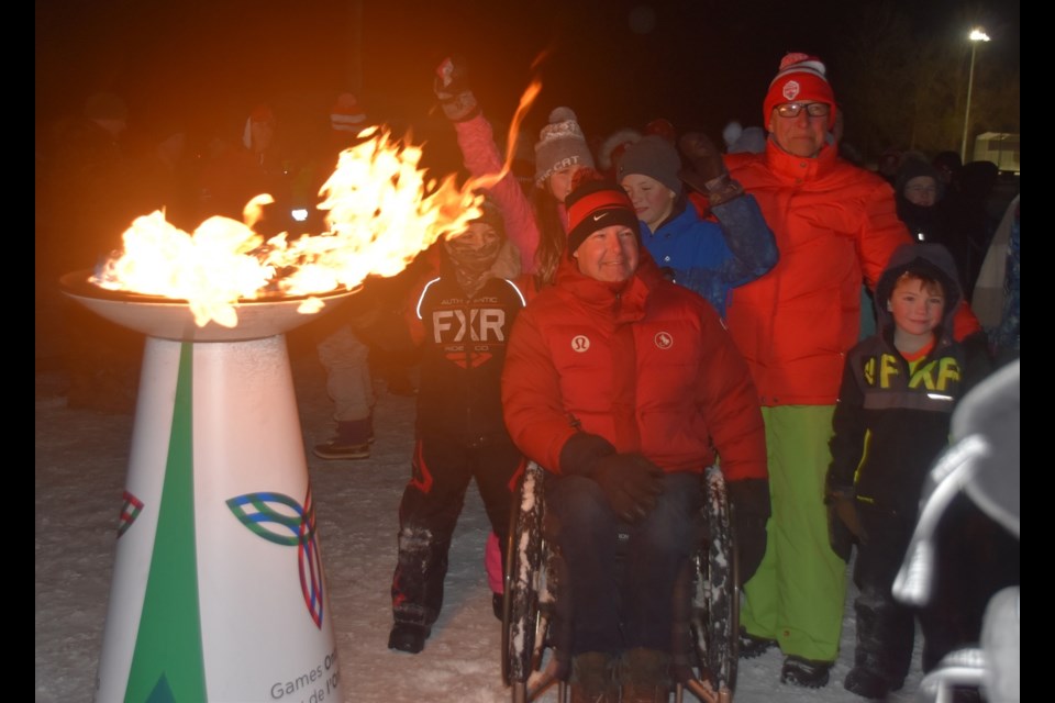 Paralympian Todd Nicholson of Arnprior and Regyna Armonas of Renfrew carried the ceremonial torch and lit the cauldron at the opening ceremonies at this year’s Ontario Winter Games. 