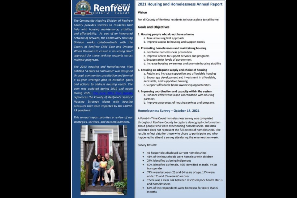 The County of Renfrew offers tips and resources for its homeless population. 