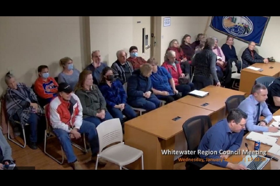 It was standing room only inside Whitewater region council chambers for a public meeting about an amendment to a zoning by-law to allow for the operation of a dog kennel within the Rural (RU) Zone.