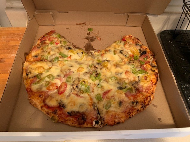 Pizza from Moe's World Famous Newport Restaurant.