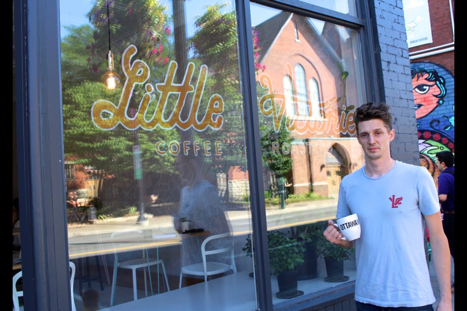 Jeremie Thompson (pictured) and Andrew Bassett started Little Victories Coffee Roasters and have so far opened two cafés, one in Westboro and one in the Glebe. Drew May/ OttawaMatters.com