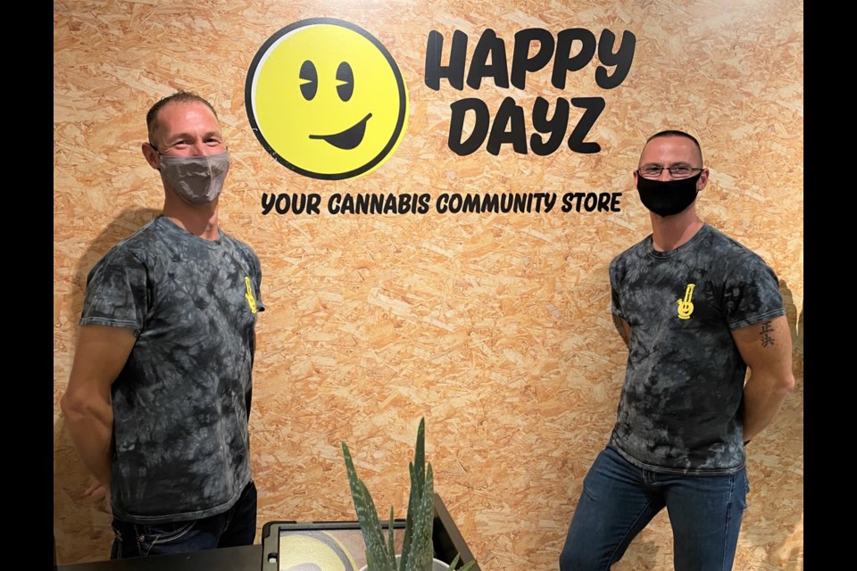 Happy Dayz co-founders Michael Switzer and Fred Clough are shown Friday in their newly reopened store in downtown Orillia. Nathan Taylor/OrilliaMatters