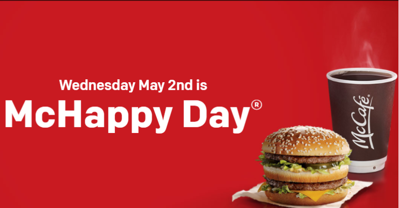 Wednesday, May 2, 2018 is McHappy Day. Photo/ McDonald's Canada.