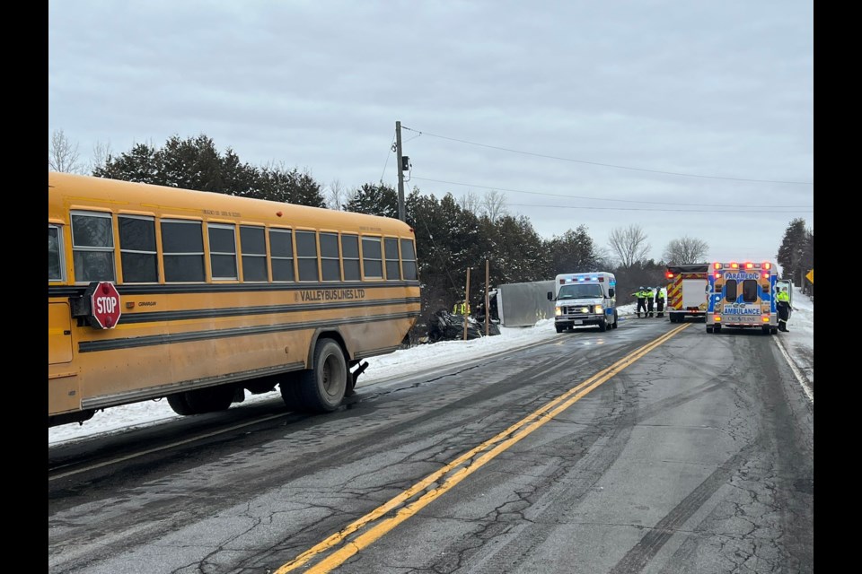 The Grenville County Detachment of the Ontario Provincial Police (OPP) responded to the crash on Country Road 43 at Donoghue Road on the morning of Wednesday, Jan. 25. PHOTO/OPP