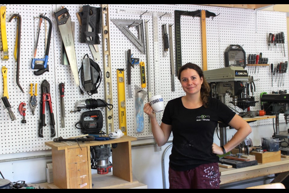 Heather Jeffery, the owner of Re4m, creates everything from furniture to museum exhibits and decorations out of discarded construction materials and other waste.  