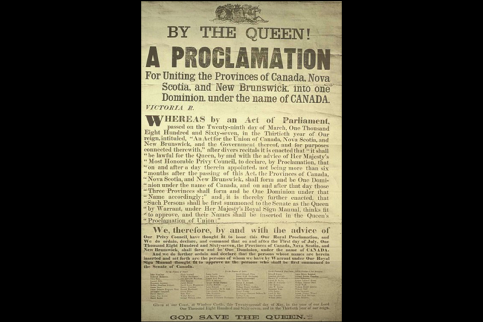Proclamation announcing the formation of one Dominion, under the name of Canada, 1867.