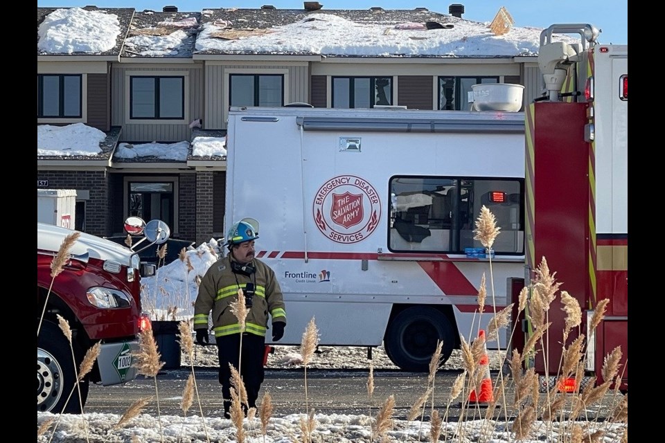 Emergency crews and support organizations responded to an early morning explosion caused by a gas leak in the area of Tenth Line Road and Shallow Pond Place in Orléans on Feb. 13. Photo/Mark Day
