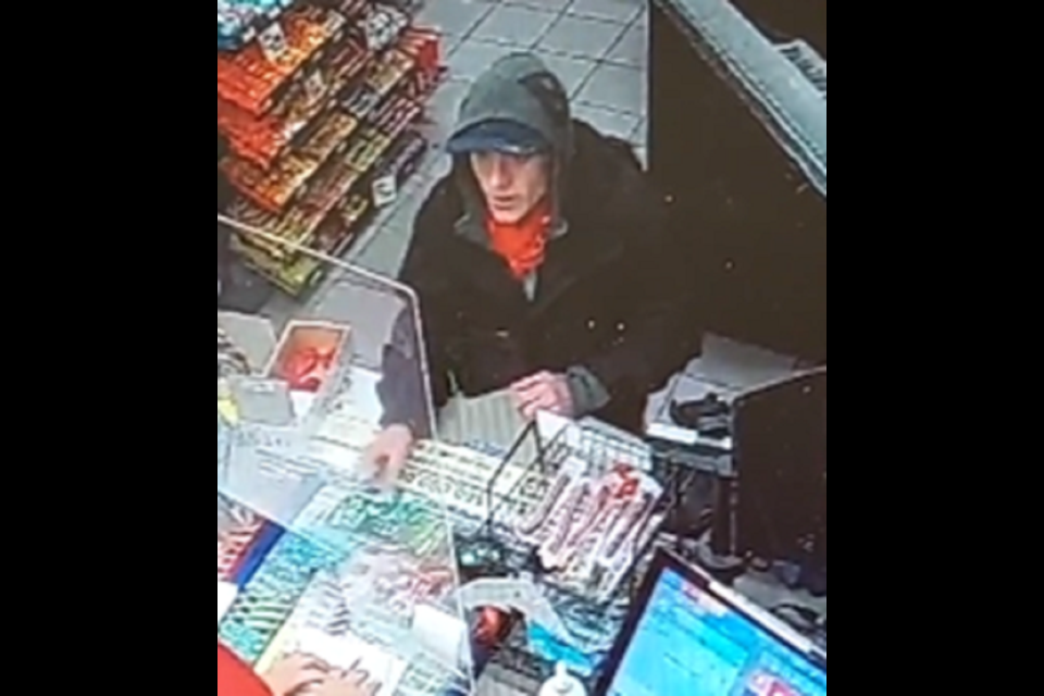The Kingston Police Service is looking for a man pictured above who used stolen debit cards to make purchases in the Kingston area earlier this month.