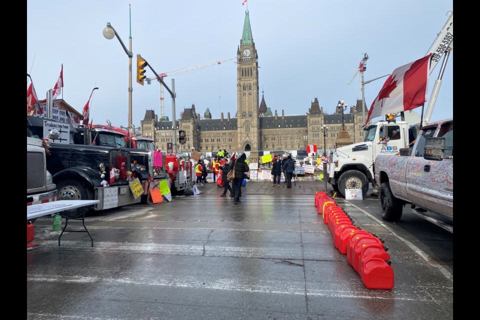 Ottawa truck convoy protest on Wednesday, February 9, 2022. (Photo/Nigel Newlove)