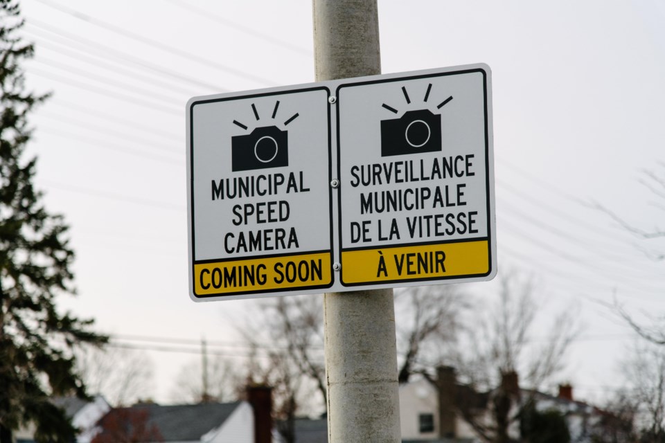 Automated Speed Enforcement camera sign, Ottawa. File Photo
