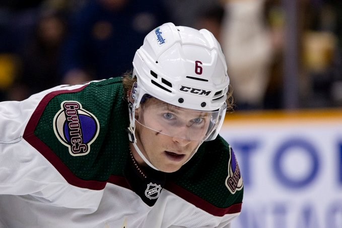 Jakob Chychrun from 
the Arizona Coyotes. (Sens Communications Twitter photo)