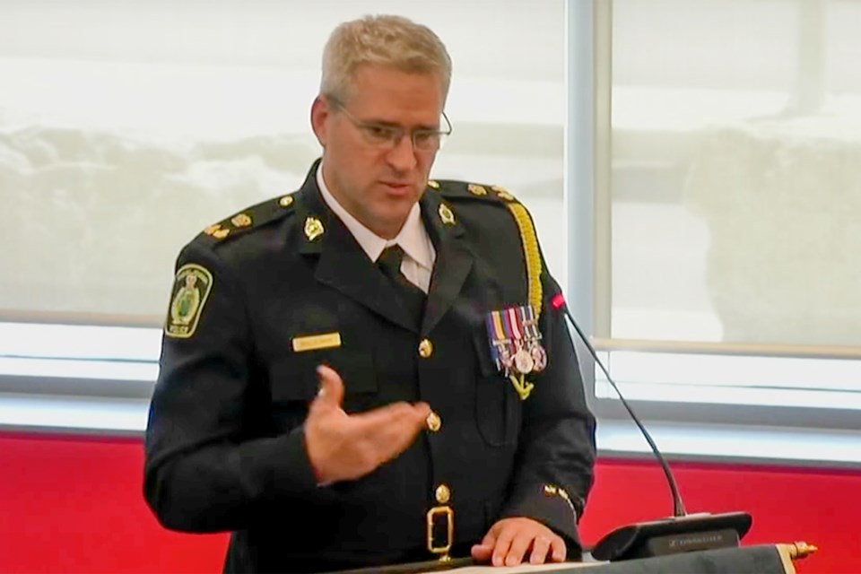 Bill Fordy speaks at his introduction ceremony as NRPS Deputy Chief, July 5 2017.