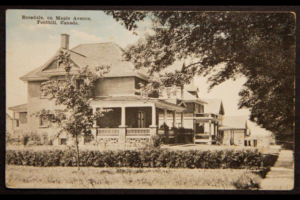 A heritage home in Fonthill, early 20th century, one of many historical postcards in the PHS archives.