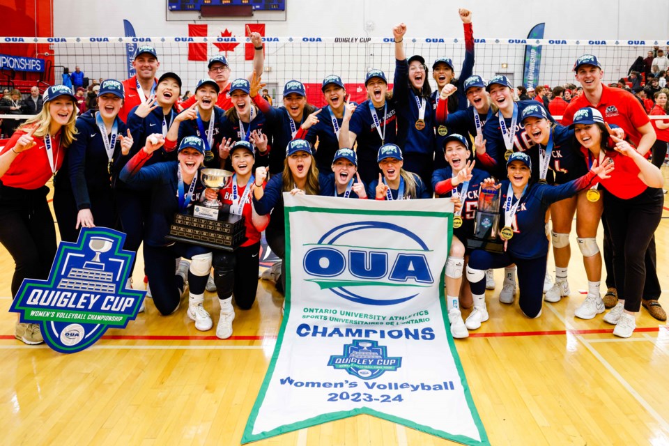 The Brock Badgers won their third consecutive Ontario University Athletics (OUA) Women’s Volleyball Championship on March 8. 