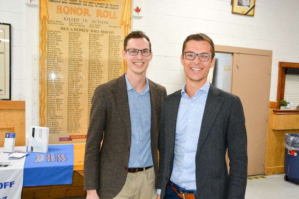 MPP Sam Oosterhoff, right, with his lookalike older brother Aaron at his annual New Year's Levee, held at the Fonthill Legion.