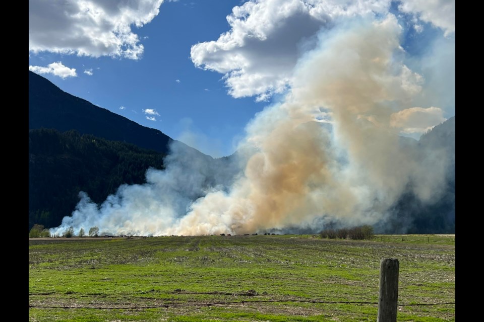 The fire spread over 4.6 hectares of land in Pemberton Meadows
