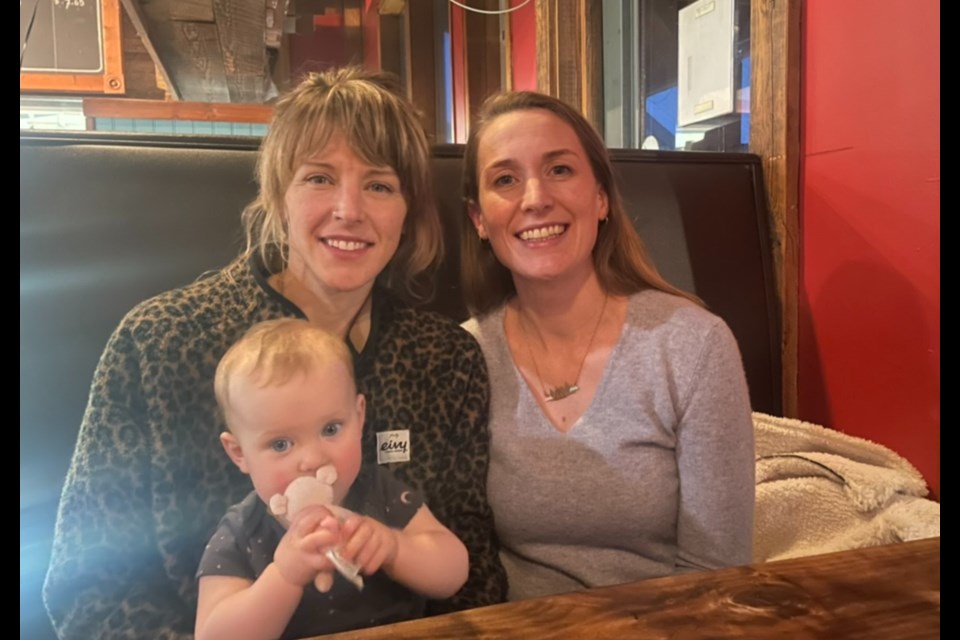 Natasha Louise, her baby Luisa, and Johanna Molloy.