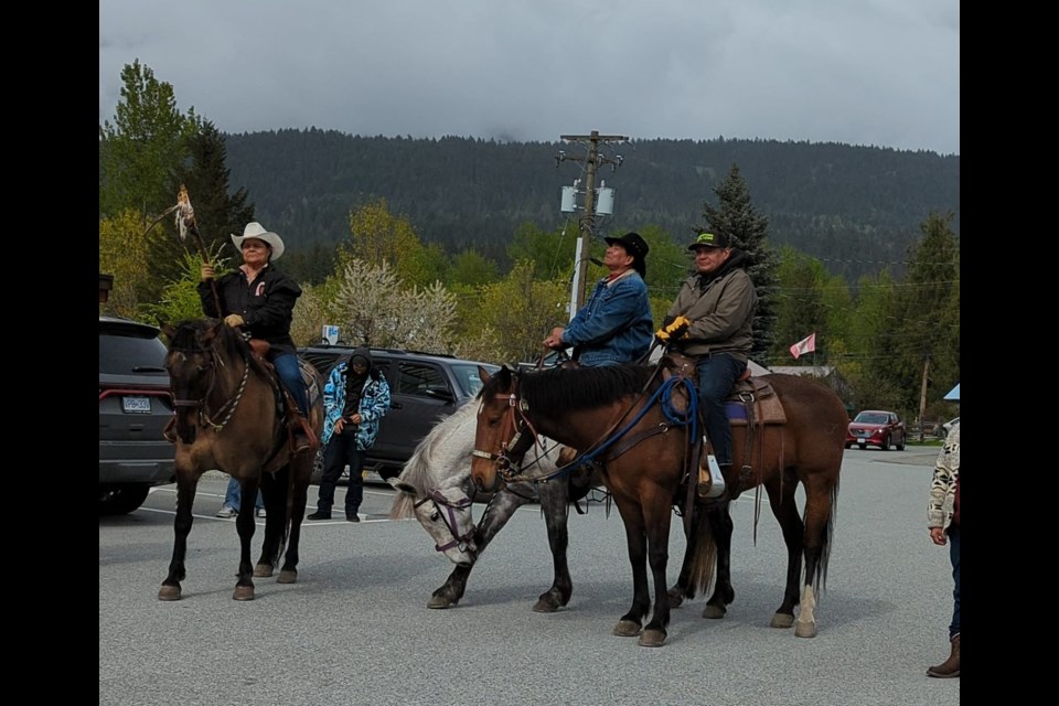 The Declaration riders arriving into Lil'wat Nation on Thursday, April. 25.