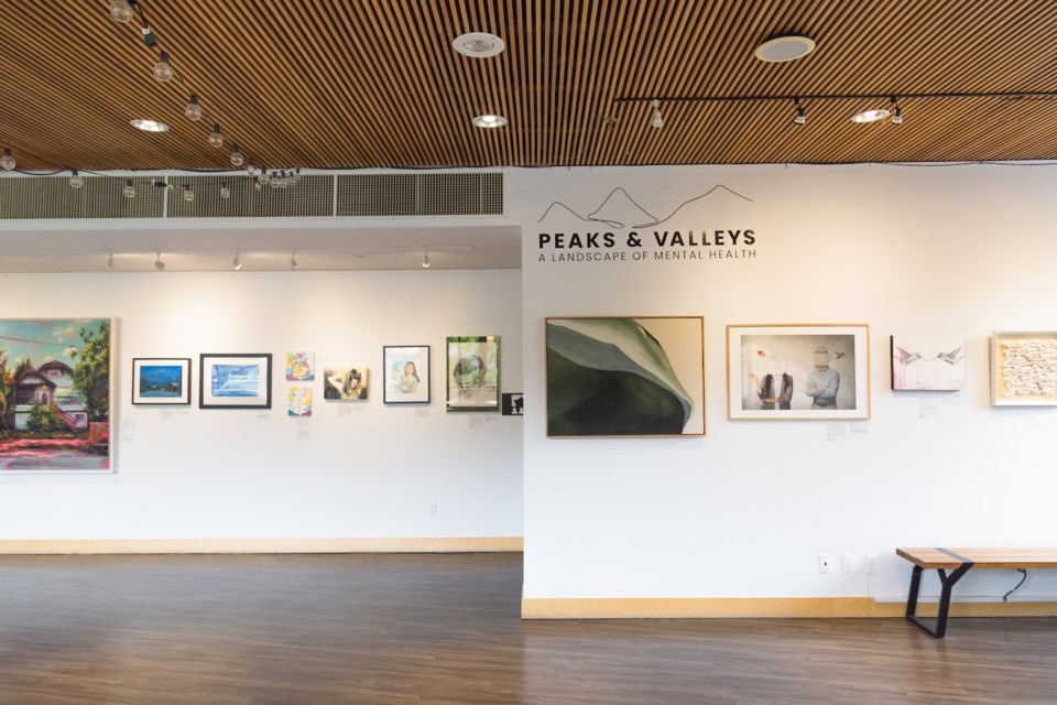 The "Peaks and Valleys" exhibit by Arts Whistler explores mental health issues faced by locals.