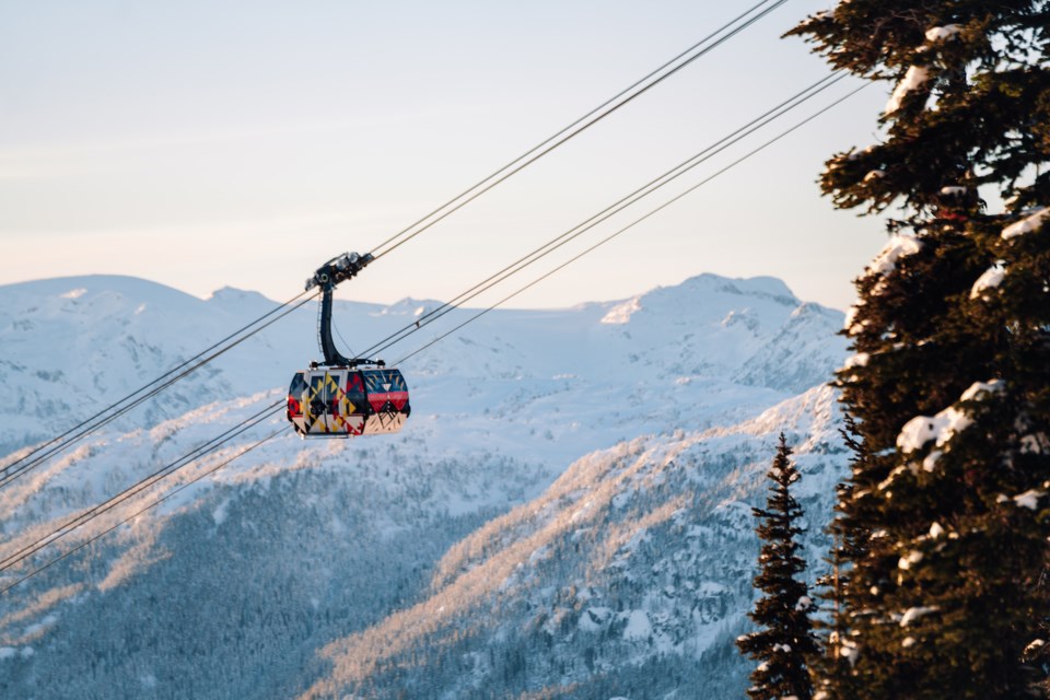 "Wings of Thunder" by Chief Janice George and Buddy Joseph, now emblazoning one of Whistler's Peak 2 Peak cable cars.