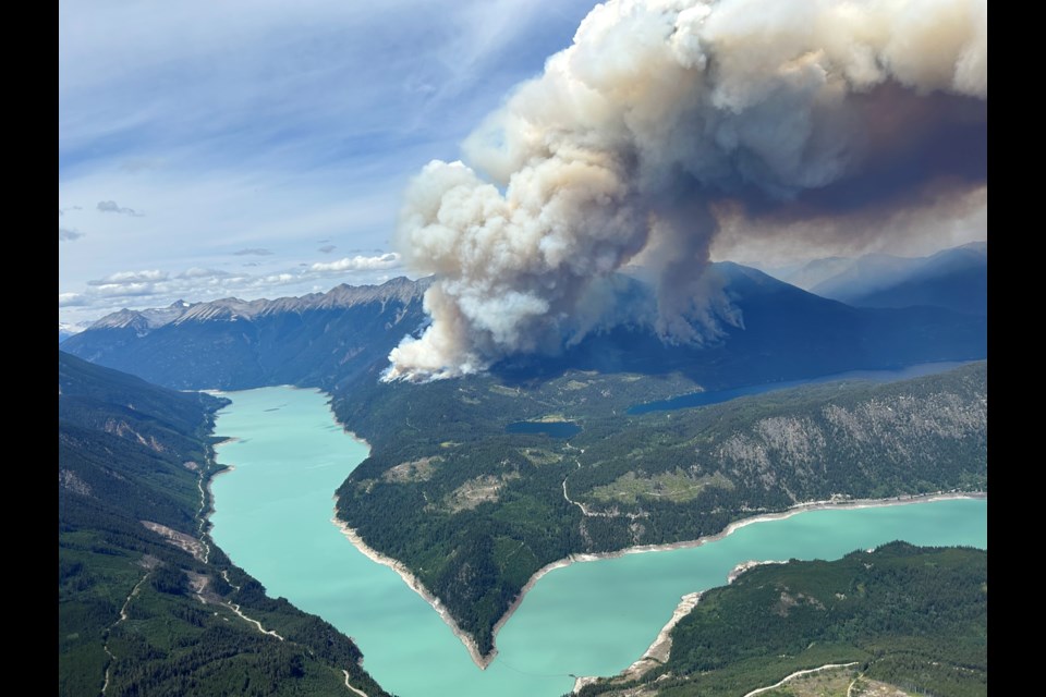 Threats posed by the Downton Lake wildfire burning in the Squamish-Lillooet Regional District's Electoral Area A prompted all evacuation alerts in the area to be upgraded to an order on Friday, Aug. 18. 