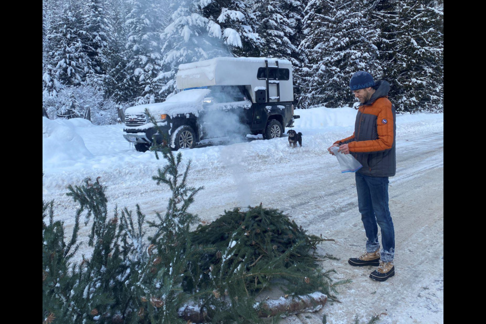 A man and his dog were stranded on the Duffey north of Pemberton for 36 hours this week. Photo by Marcel Wolke
 