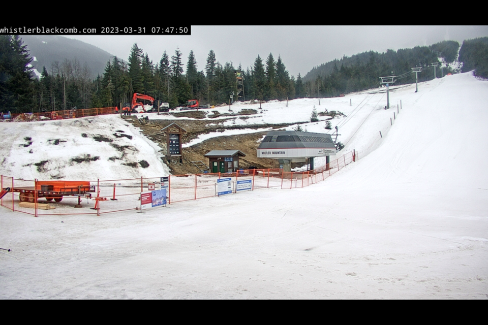The view from Whistler Village at about 7:41 a.m. on Friday.
