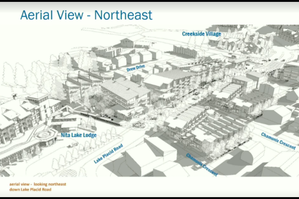 A new study of Creekside’s Lake Placid Road area envisions a higher-density future for the neighbourhood.
