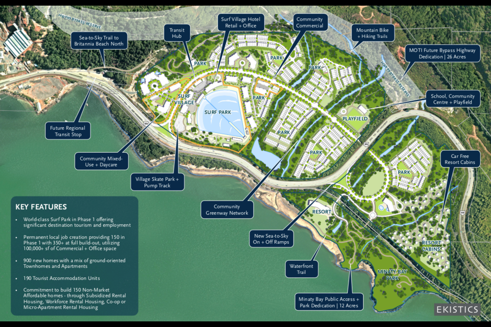 A surf park and residential development proposed for Britannia Beach, in B.C.'s Sea to Sky corridor, has passed the first  major step in its approval process. 