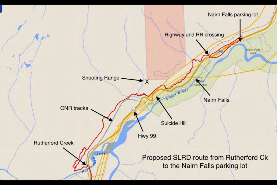 The current proposed route for the Sea to Sky Trail.