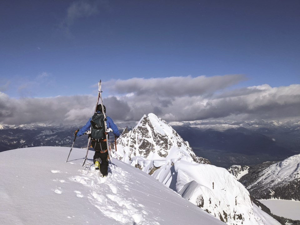 Alpha Mountain from the ridge of Serratus, Tantalus Range. Photo by Vince Shuley 28.15 PXL_20210411_001427371~2