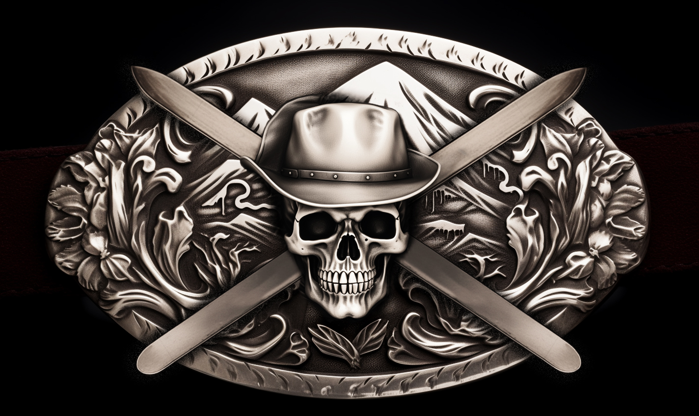 Western Cowboy Skull & Crossbones Belt Buckle | Wild West Living