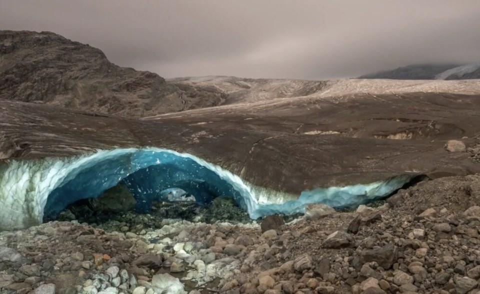 Ice cave in Pemberton Icefield